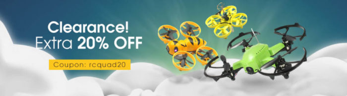 Banggood zlevňuje některé mini FPV koptéry o 20%