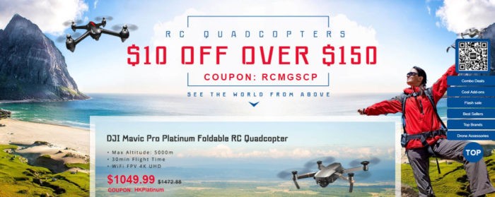 Xiaomi Mi Drone, DJI Mavic Air a další spousta dronů v akci na Gearbestu