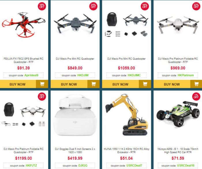 RC modely na Gearbestu