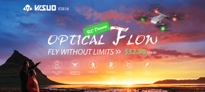 Tianqu Visuo XS816 – levný dron s 20 minutovou výdrží a 2 kamerami